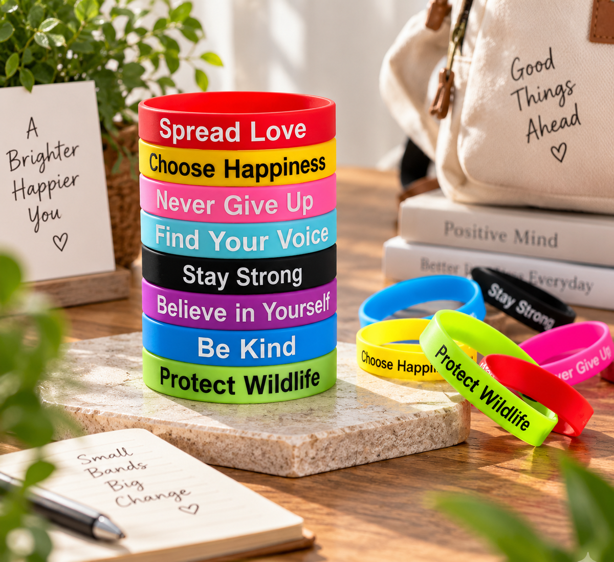 Motivational Message Silicone Wristband